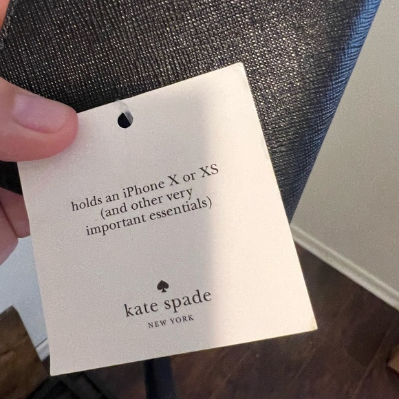 BLACK KATE SPADE PHONE CASE/ WALLET IPHONE X/XS - Picture 3 of 7